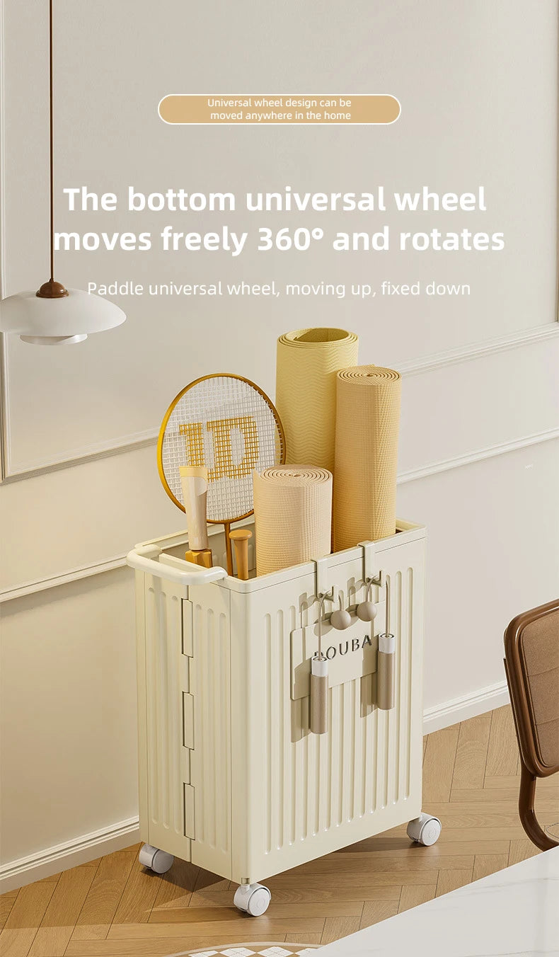 Yoga Mat Folding Storage With Wheels