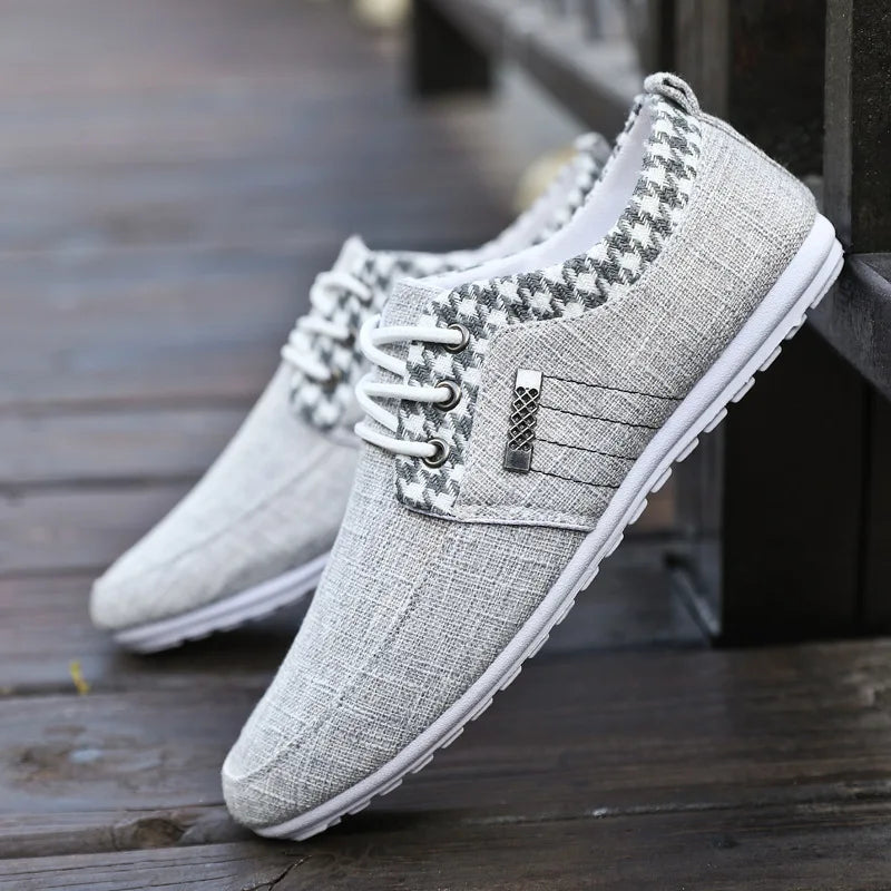 Casual Shoes for Men Lace-up Linen Cloth Breathable