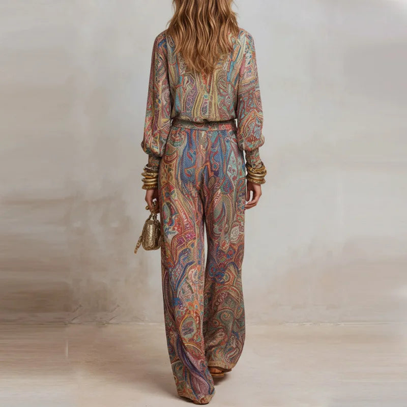 Boho Paisley Print Two-Piece Set