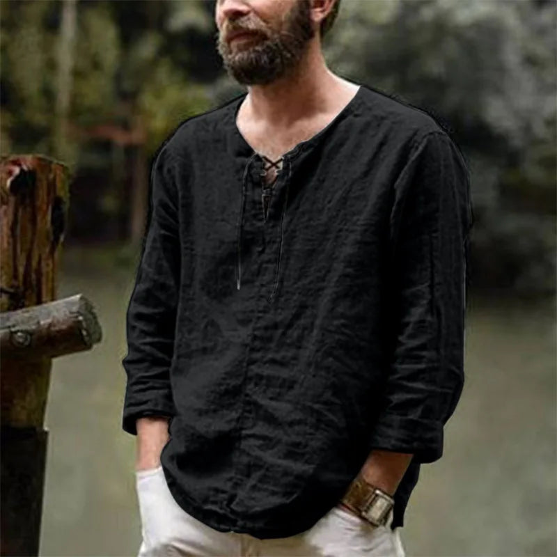 Men Shirts Hooded Solid Color
