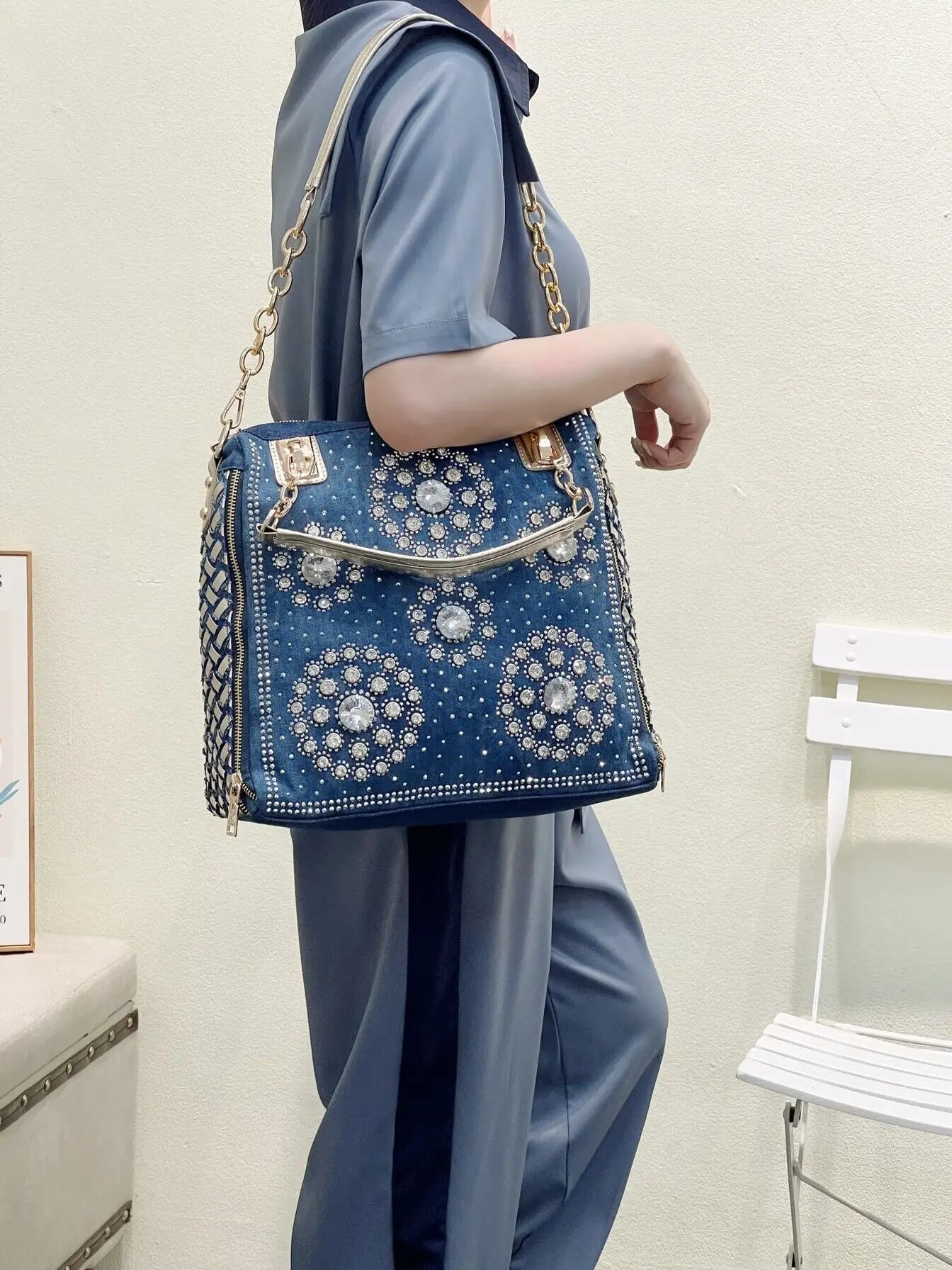 Denim jean casual women handbags