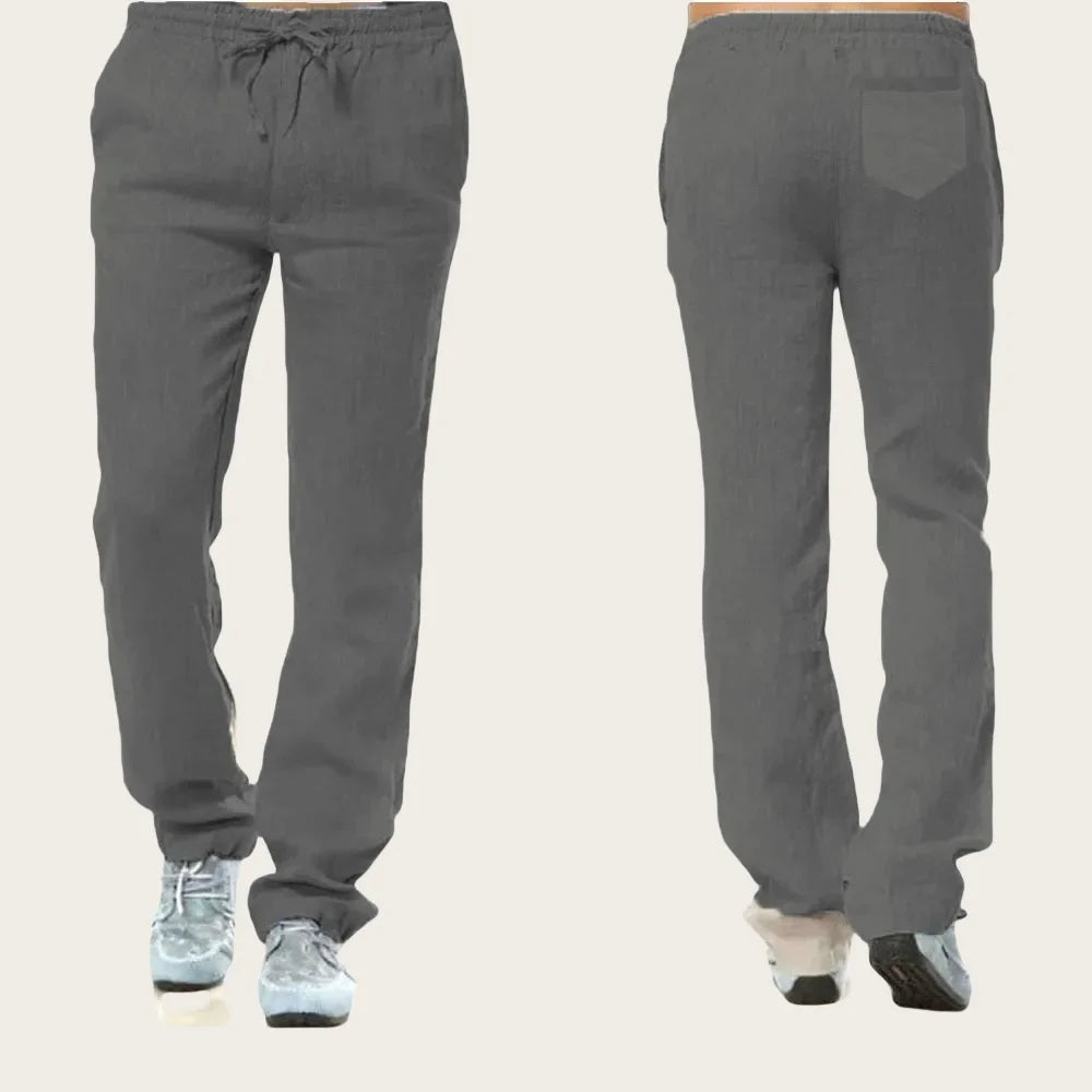 Boho Cotton Linen Pants for Men New Summer Lightweight Loose Fit