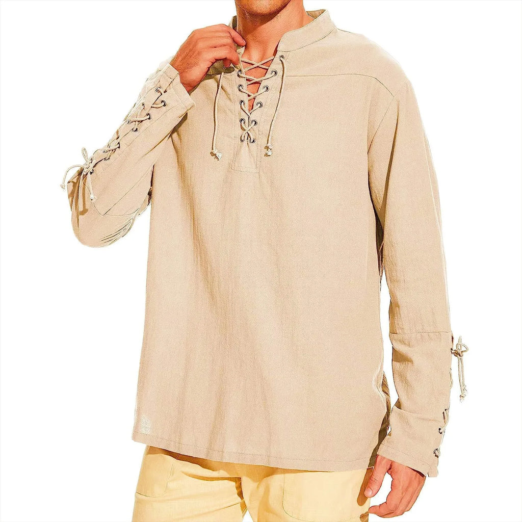 Men's Cotton Linen Shirt Long Sleeve