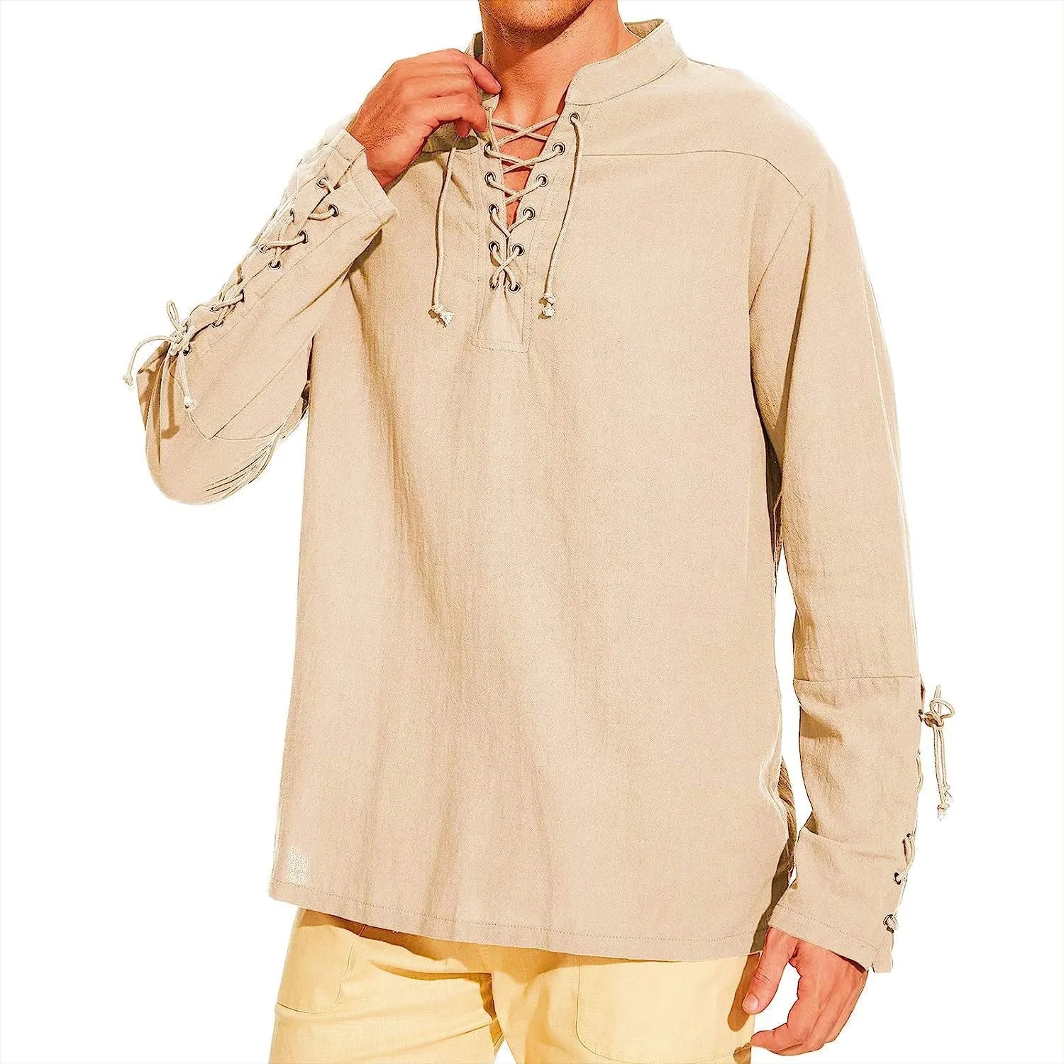 Men's Cotton Linen Shirt Long Sleeve