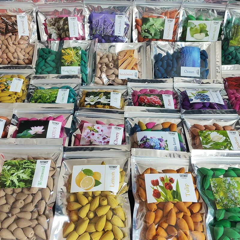 50pcs/bag Natural Waterfall Incense Cones Reflux Tower