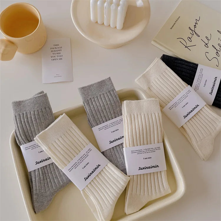 Women Socks Casual Fashion Solid Color