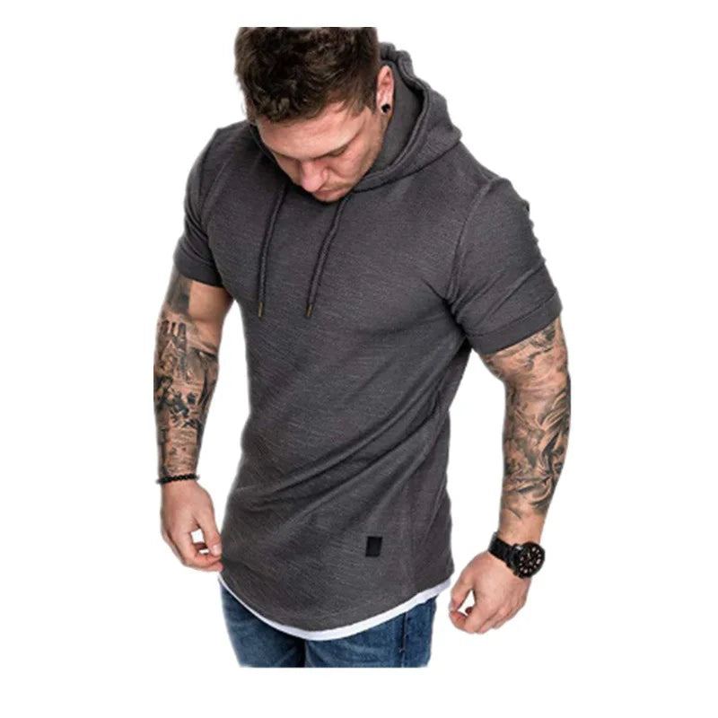 Short Sleeved T Shirt Summer Mens Clothing Mens Hooded T Shirt