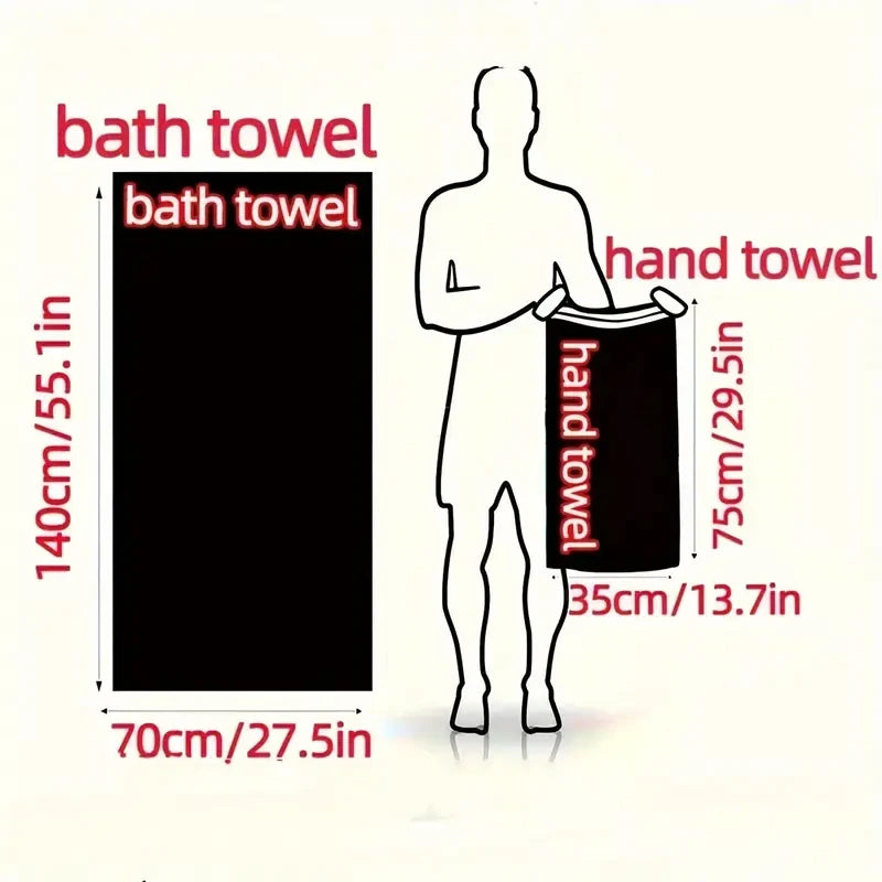 6 Pcs Set of Coral Fleece Material, 3 Bath Towels
