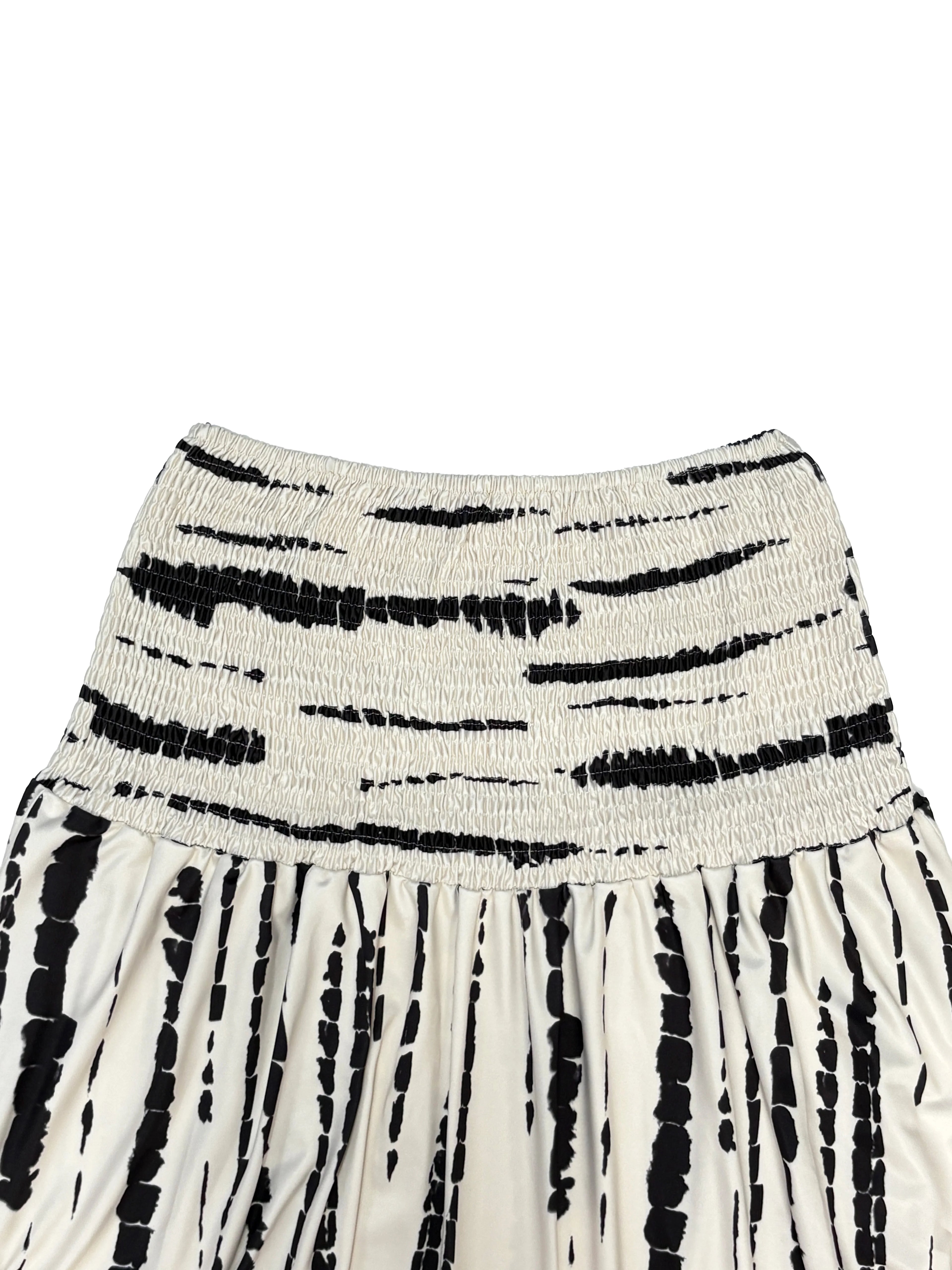 Women's Boho Print Knit Belted Long High-Waisted Flared Skirt