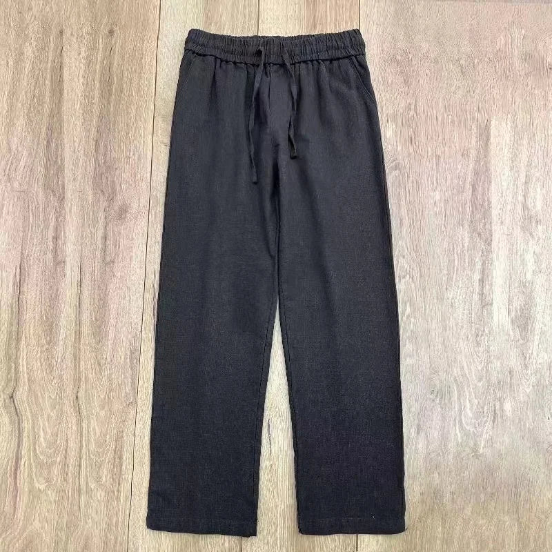 Boho Cotton Linen Pants for Men New Summer Lightweight Loose Fit