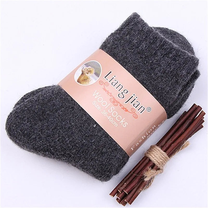 Super Warm Male Men Thicker Solid Socks Merino Wool
