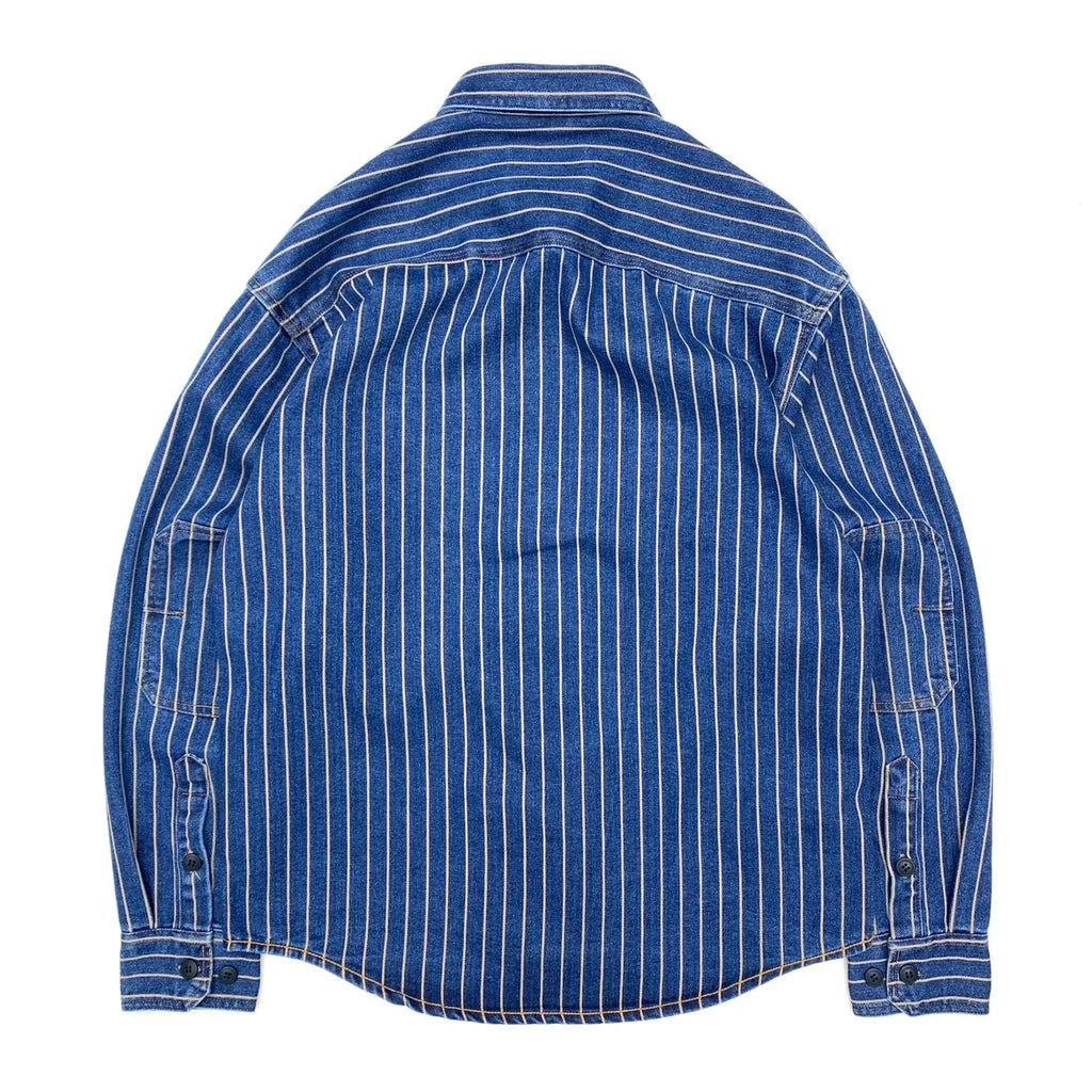 Autumn New American Retro Heavyweight Striped Denim Shirt Jacket