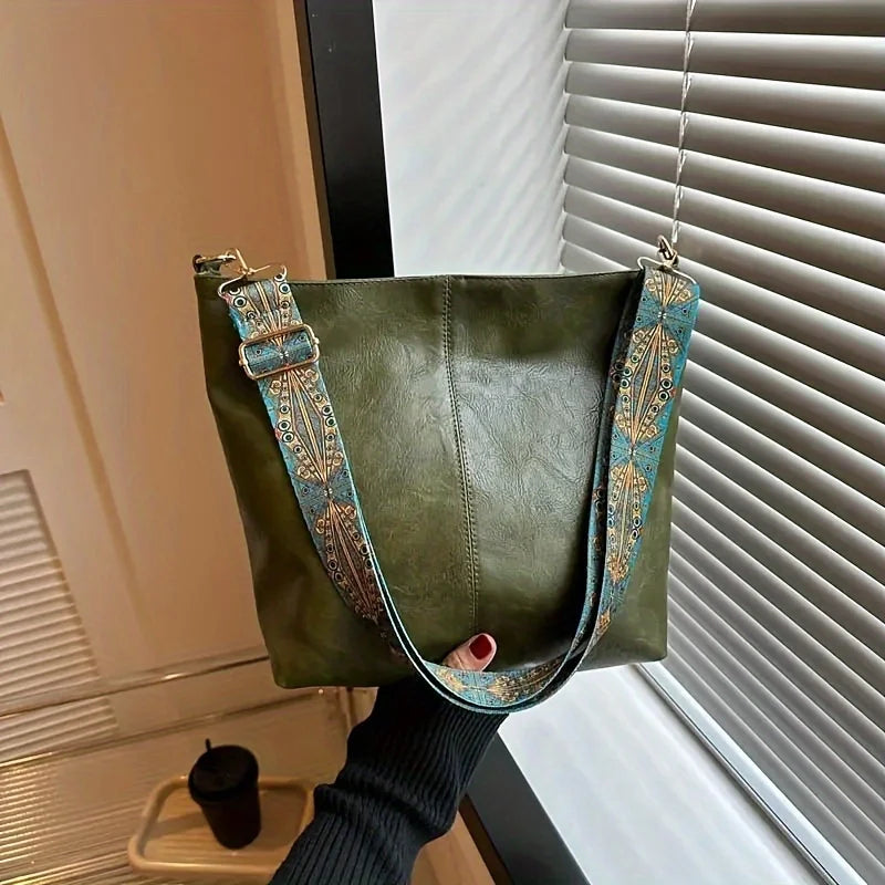 Boho Chic Faux Leather Shoulder Bag