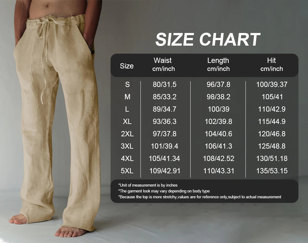 Summer Drawstring Loose-Fit Men's Wide-Leg Pants