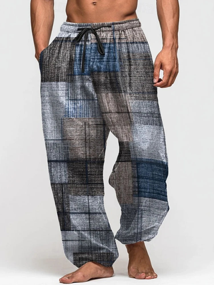 Summer Drawstring Loose-Fit Men's Wide-Leg Pants
