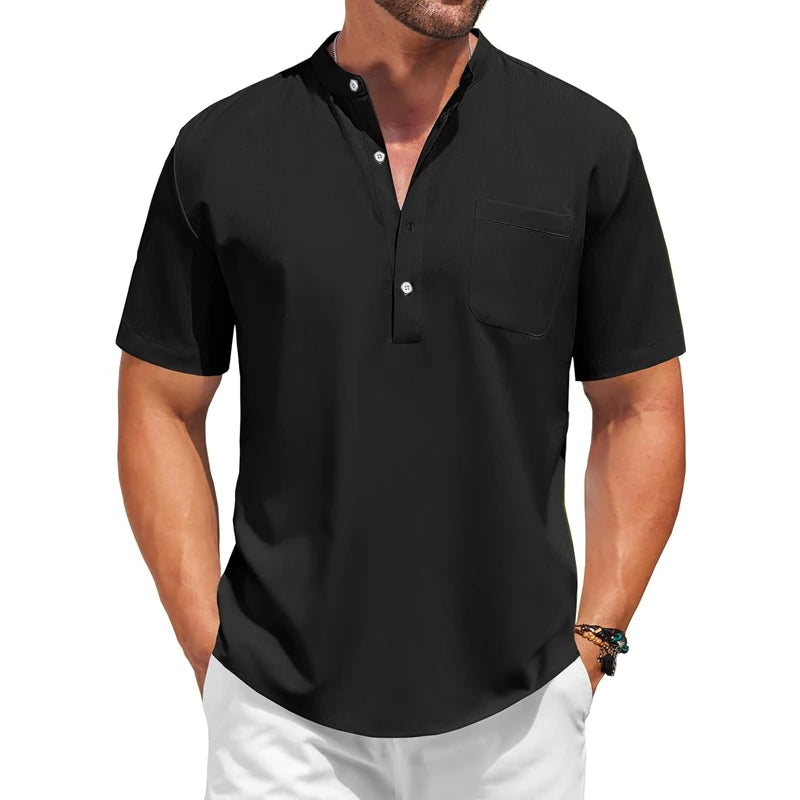 Mens Casual Henley Shirt