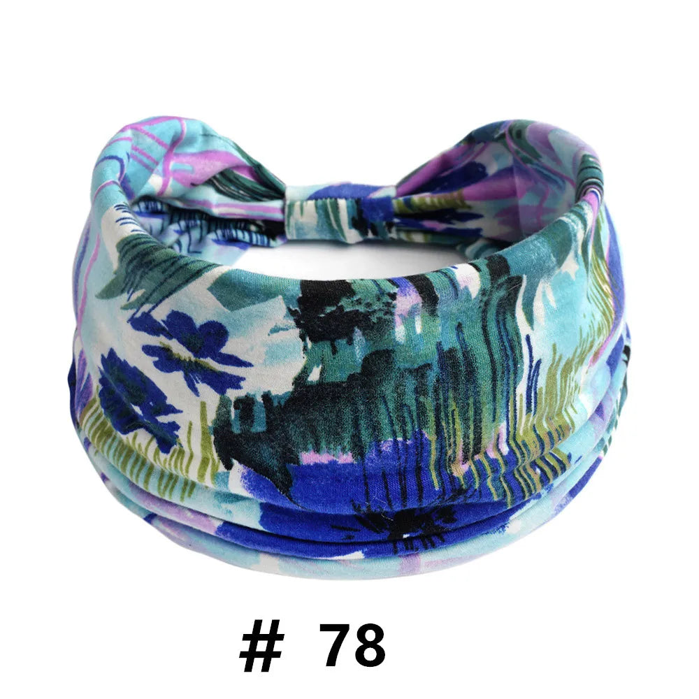 Boho Headbands for Women Cotton Wide Head Bands Stretch