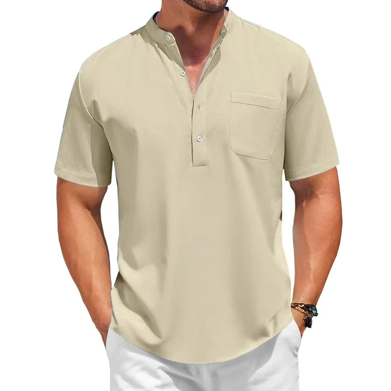 Mens Casual Henley Shirt