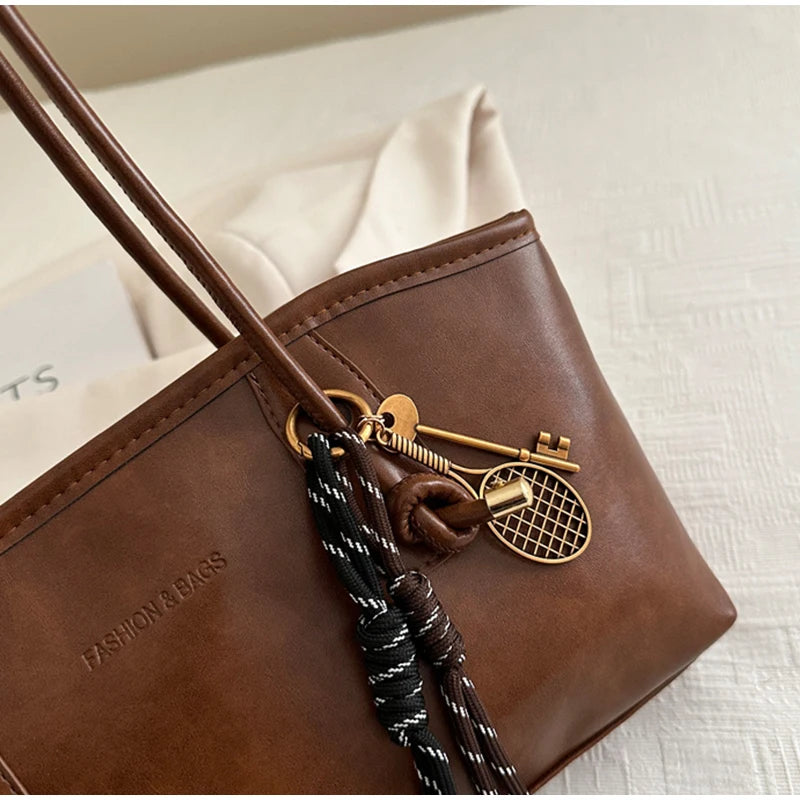 Retro Tote Bag Fashionable Advanced Simple And Versatile Handbag