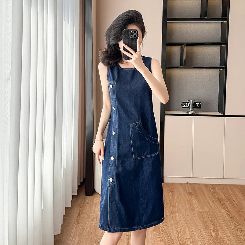 Sleeveless Denim Dress