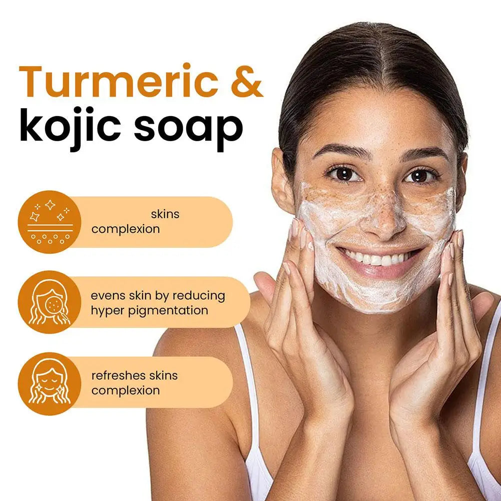 100g Turmeric Hand Made Soap, Lemon Kojic Acid Soap, Shower and Facial Soap