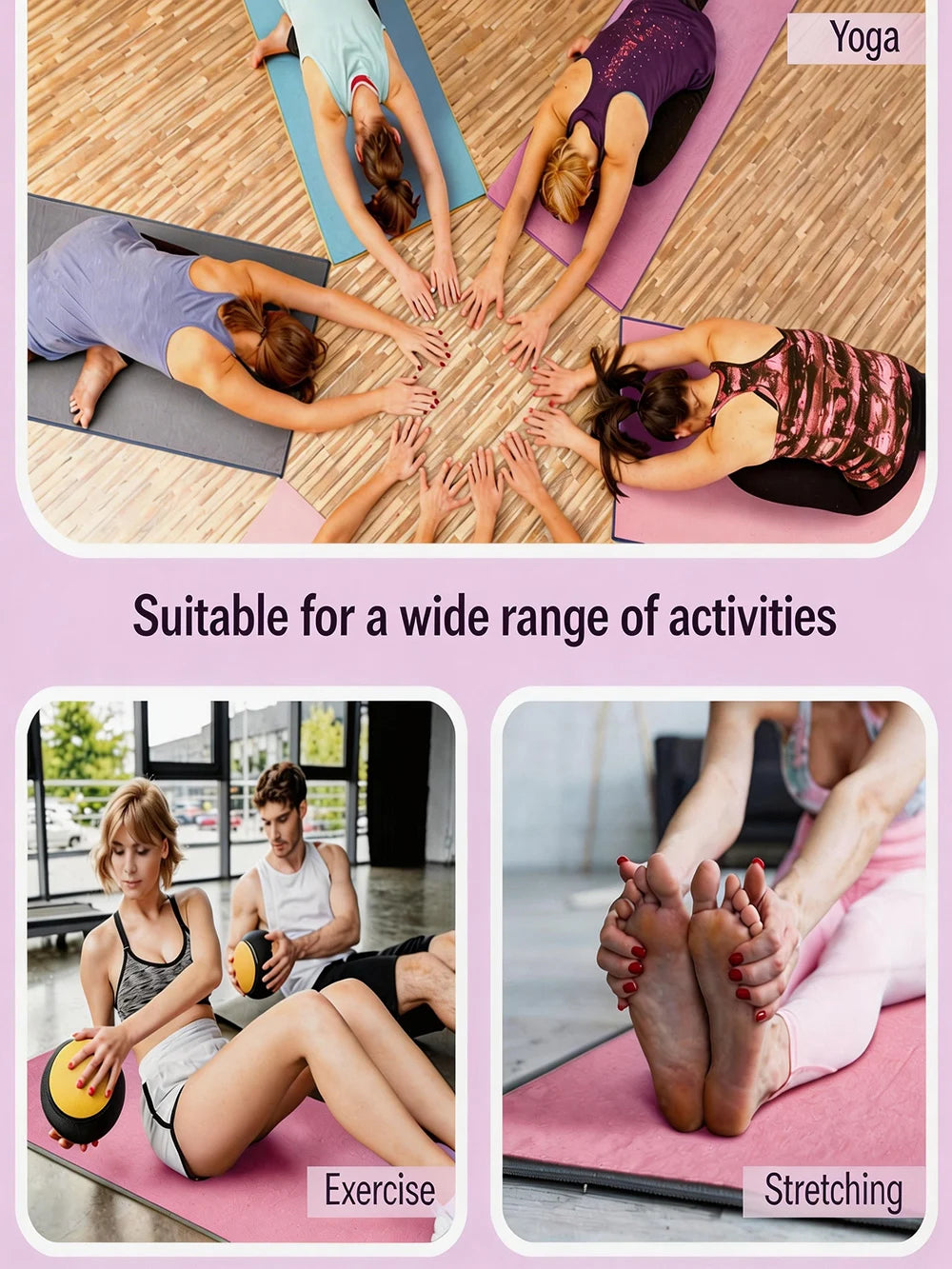 Non Slip Yoga Towel 72"x24" Microfiber Yoga Mat Cover