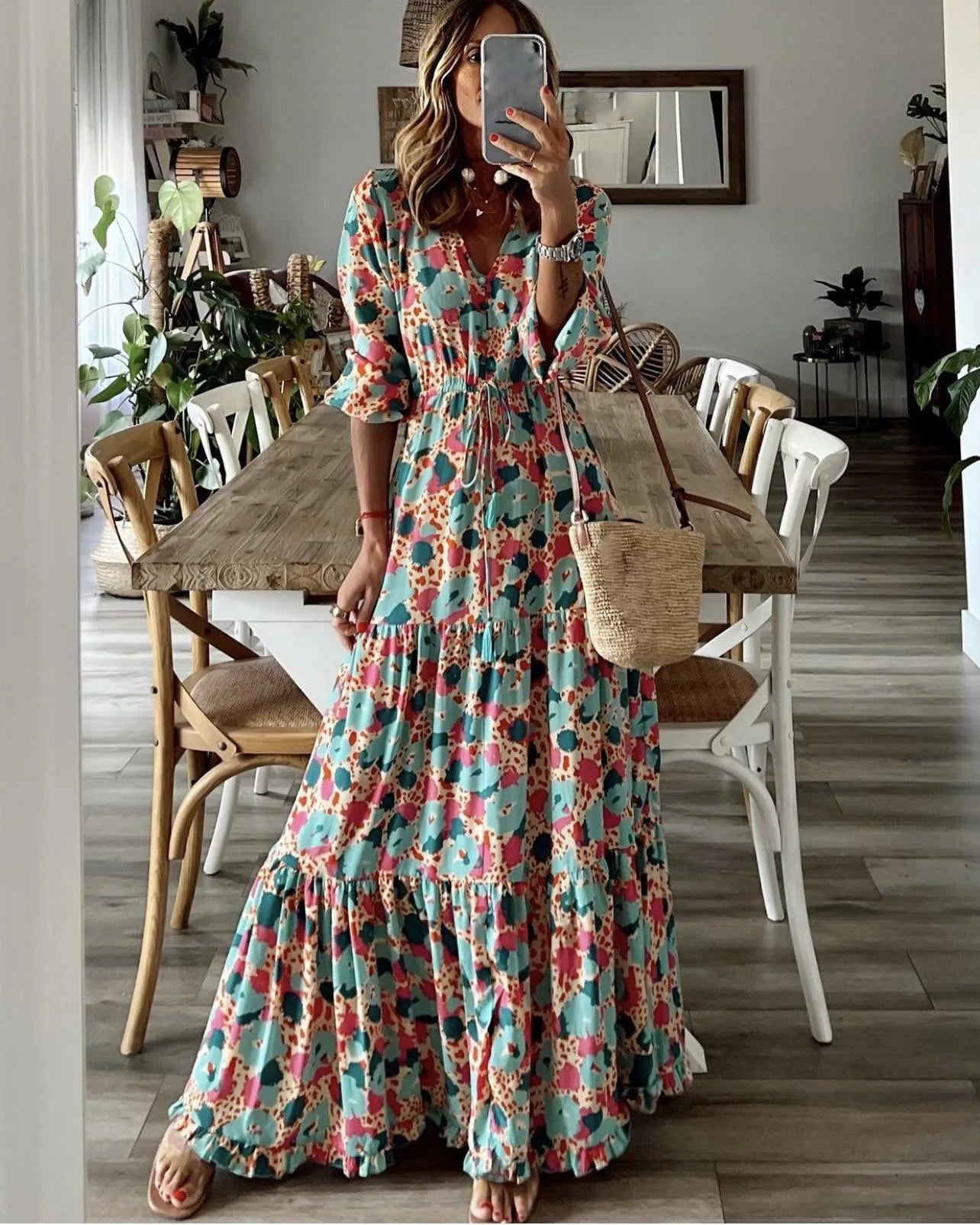 Summer Boho Print Casual Dress