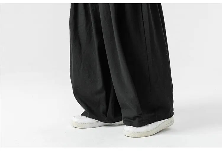 Oversized Men Wide Leg Pants Elastic Waist Joggers Trousers Male