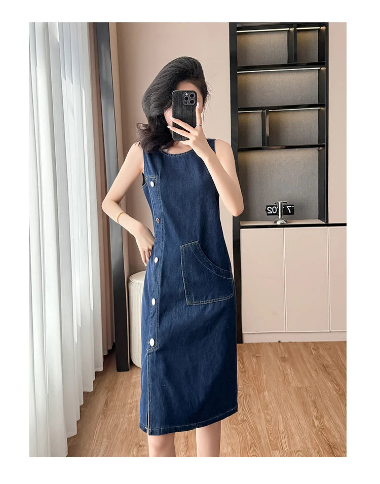 Sleeveless Denim Dress