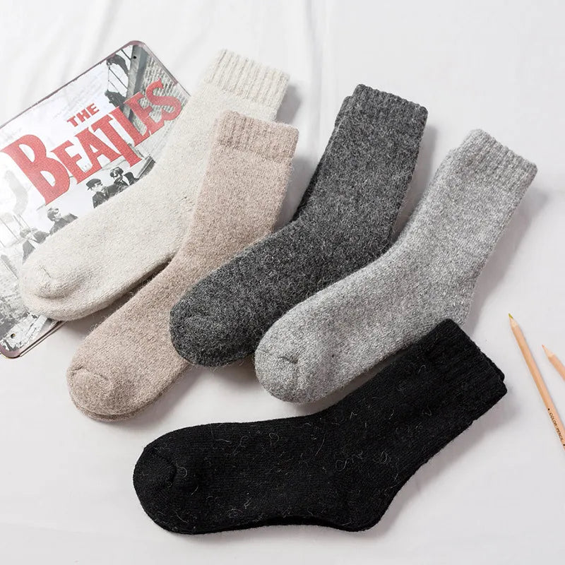 Super Warm Male Men Thicker Solid Socks Merino Wool