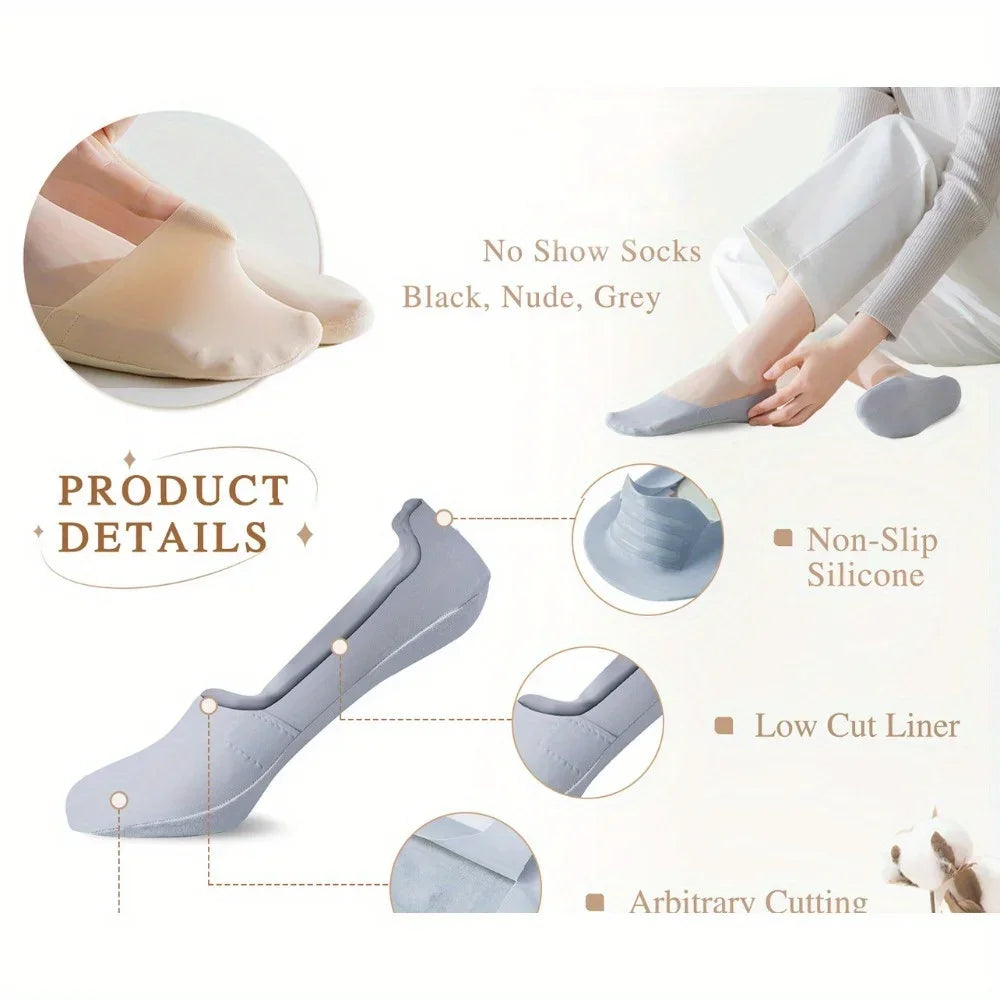 Womens No-Show Socks 5-8 Pairs