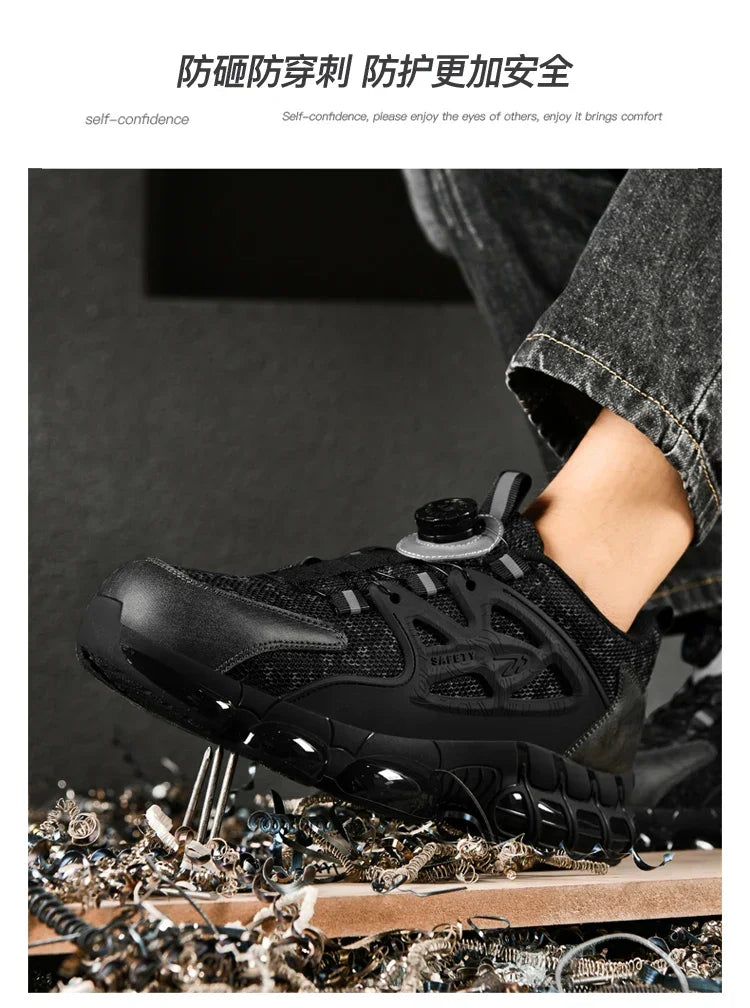 Men's Casual Sneakers Comfortable, Fashionable, Breathable And Safe Work Shoes