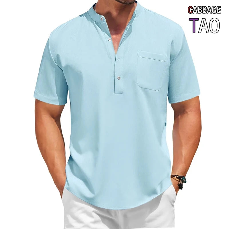 Mens Casual Henley Shirt