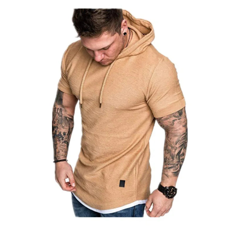 Short Sleeved T Shirt Summer Mens Clothing Mens Hooded T Shirt