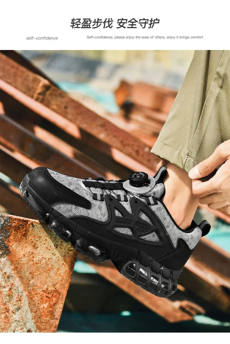 Men's Casual Sneakers Comfortable, Fashionable, Breathable And Safe Work Shoes
