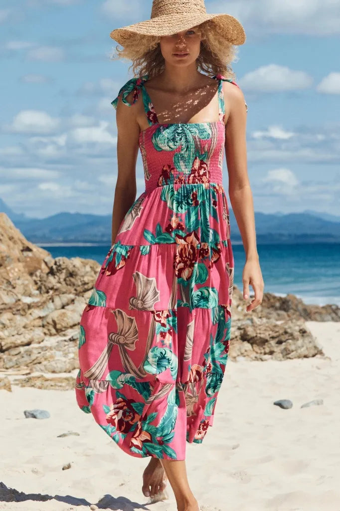 Fashion Bohemian Style Print Beach Dress