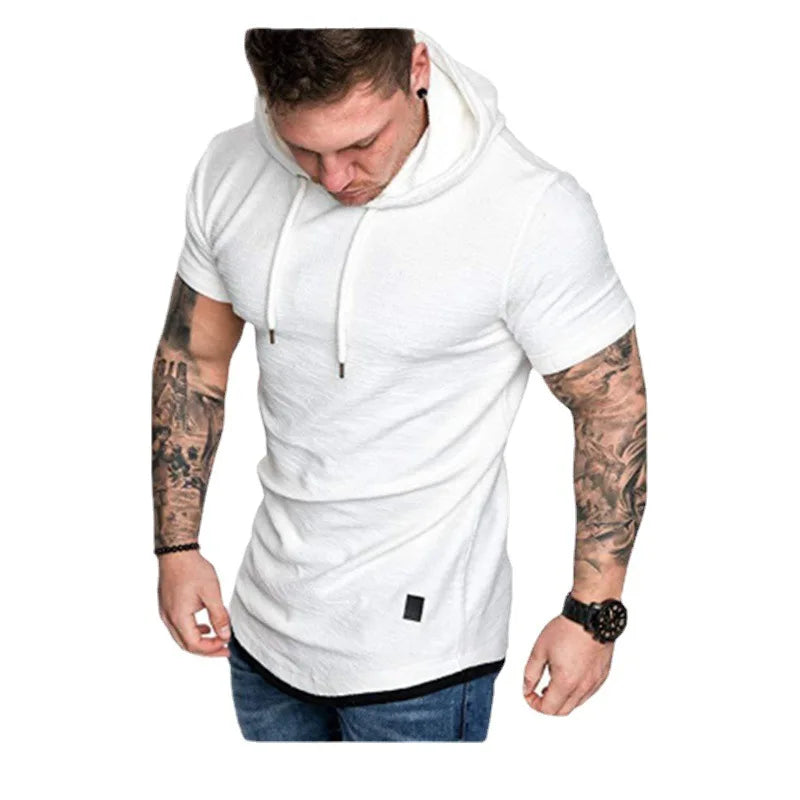 Short Sleeved T Shirt Summer Mens Clothing Mens Hooded T Shirt
