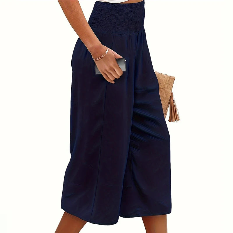 Summer Cotton Linen Calf Length Pants