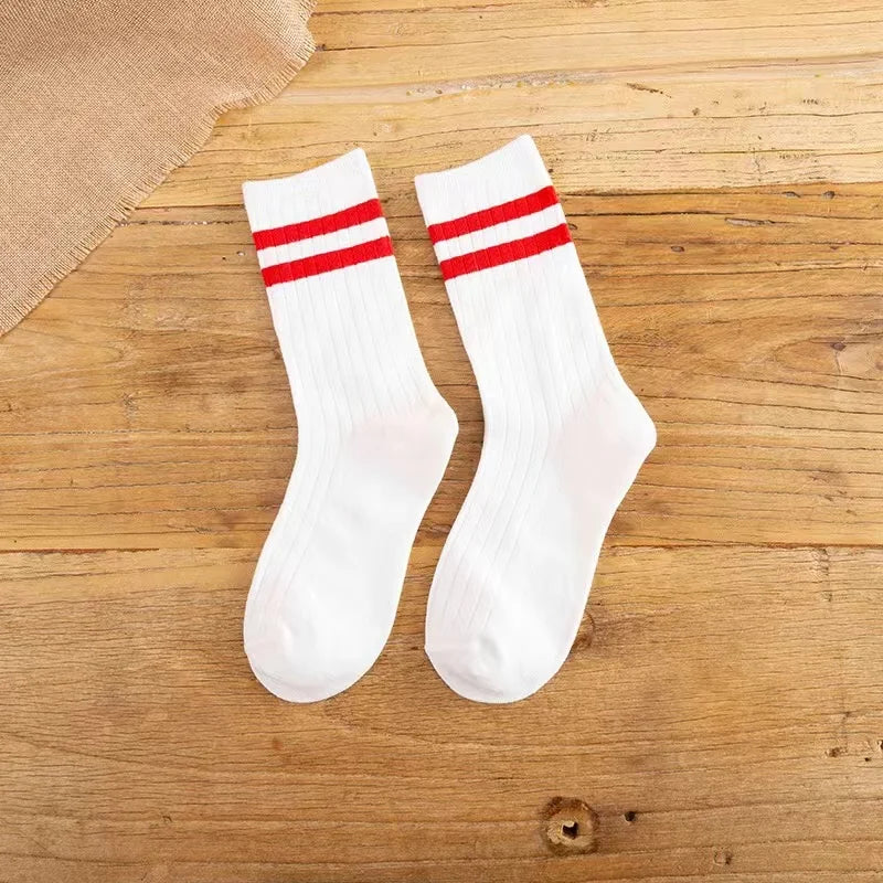 1 Pairs/Lot Knitted Striped Cotton Mens Socks Hit Trendy Japan Korea Harajuku Socks Man Male Calcetines