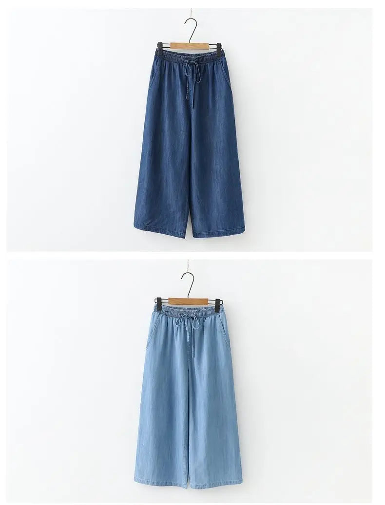 Women's Pants Summer Drawstring Wide-leg Pants