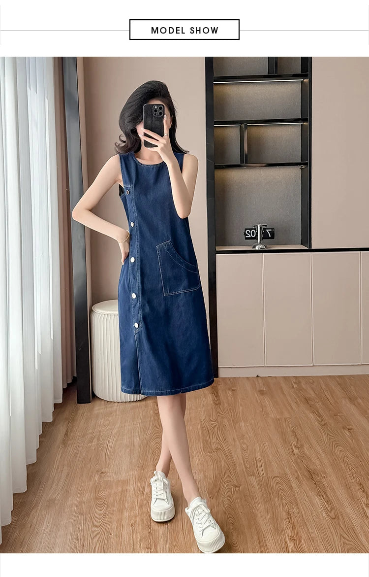 Sleeveless Denim Dress