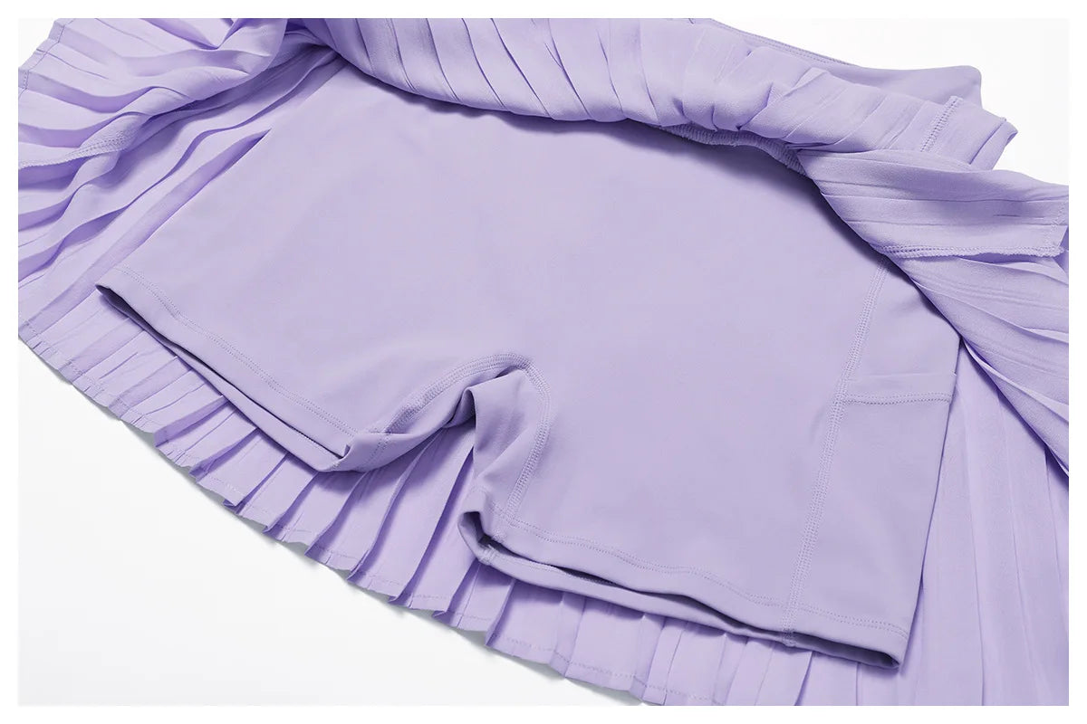 Women Dance Gym Workout Fitness Solid Sports Skirts