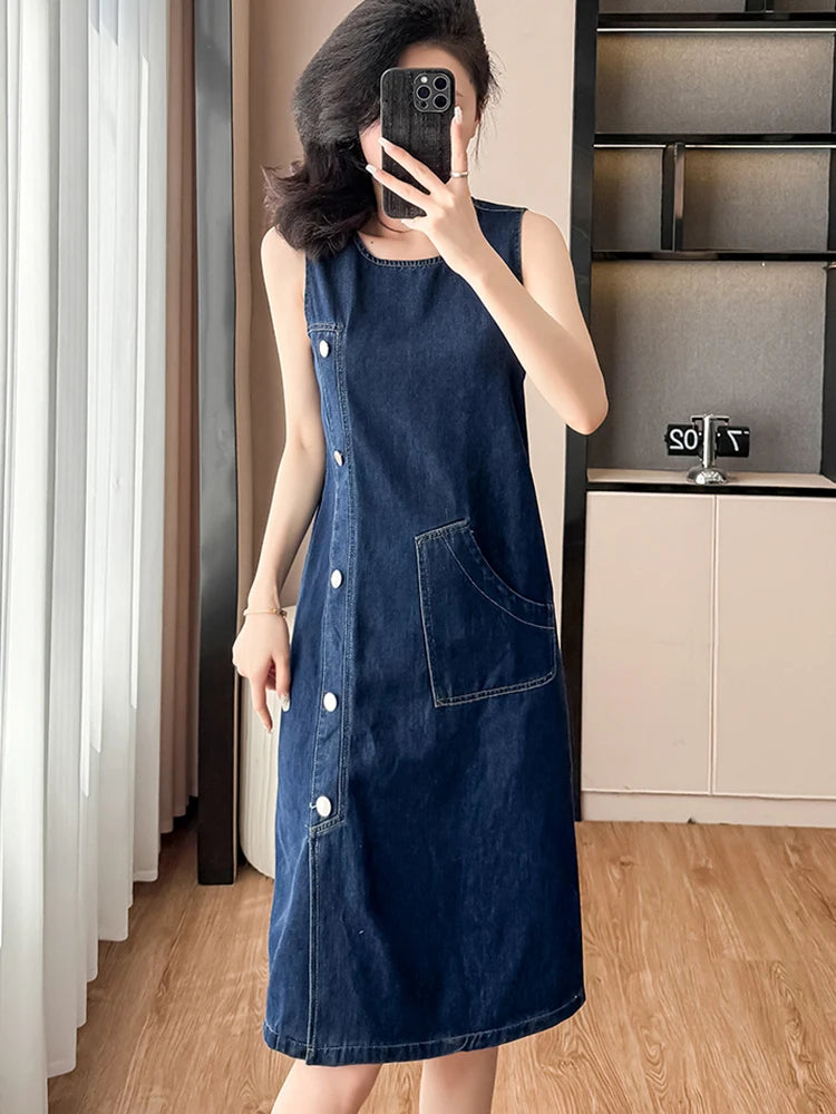 Sleeveless Denim Dress