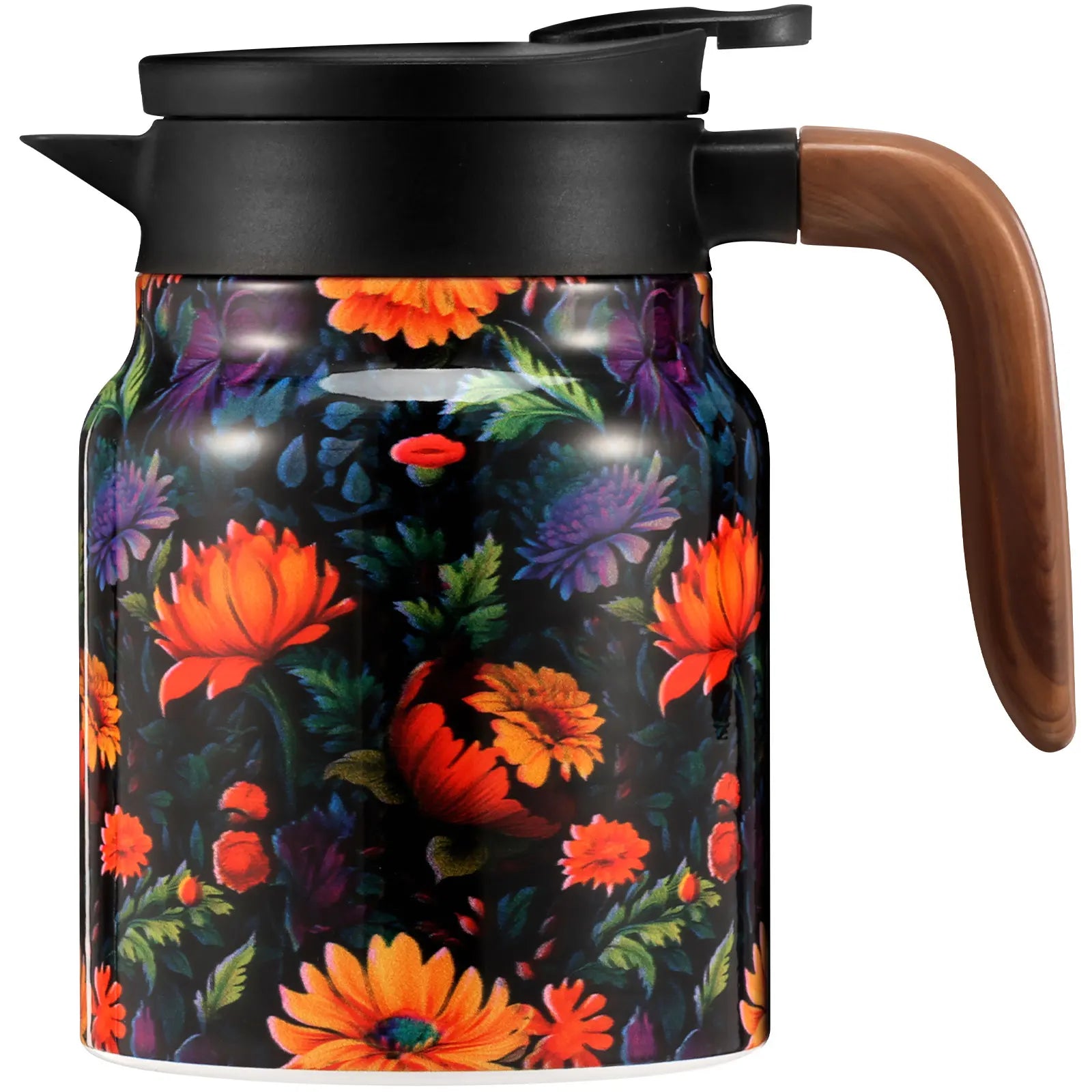 800/1000 ML Vintage Floral Tea Thermos Stainless Steel Tea Kettle