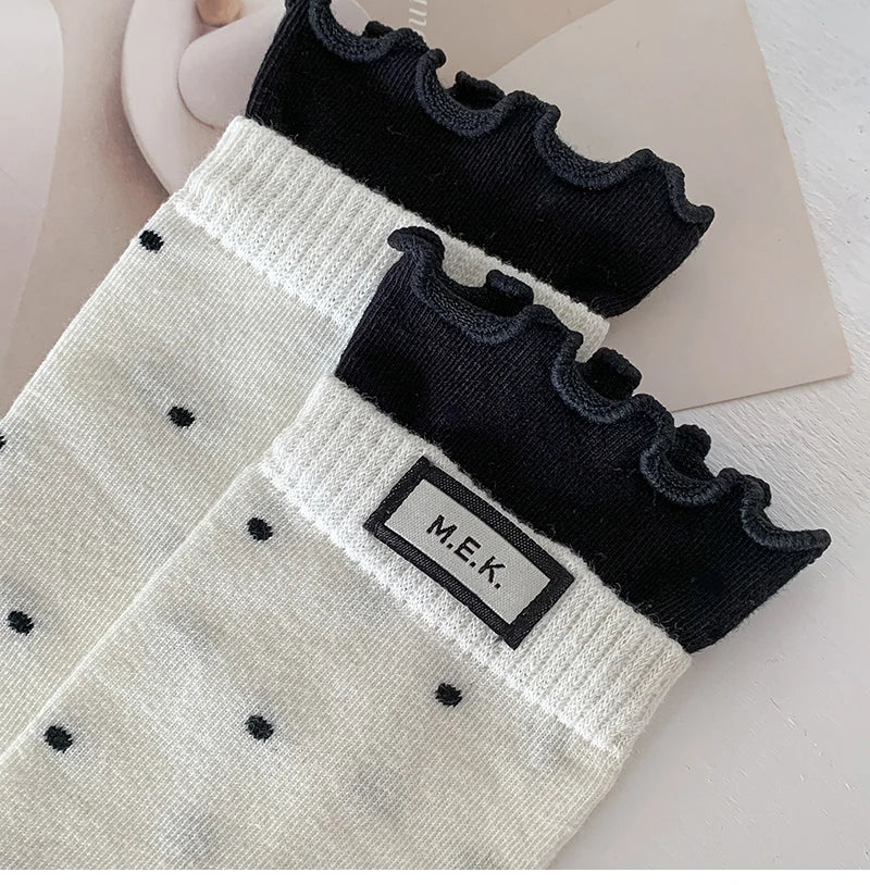 Women New Dots Cute Frilly Casual Fashion Socks