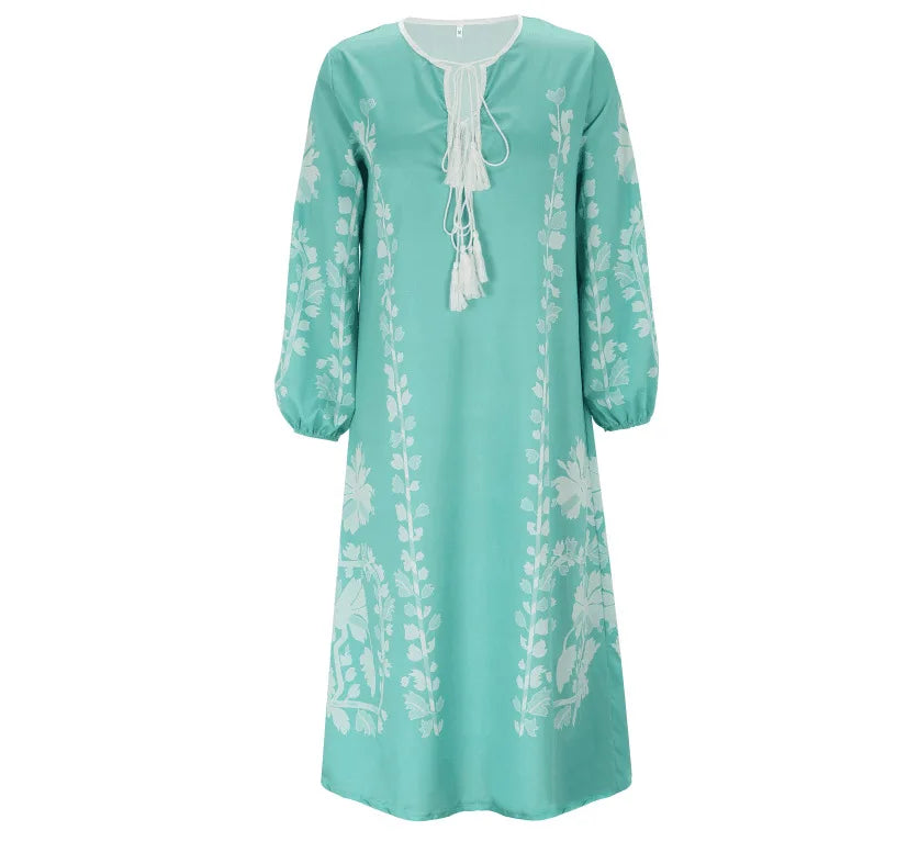 Boho Elegant Print Long Dress For Women