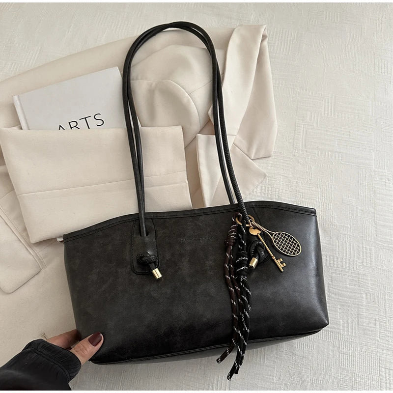 Retro Tote Bag Fashionable Advanced Simple And Versatile Handbag