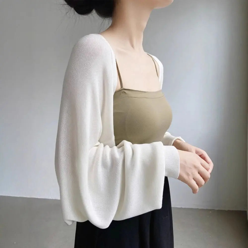 Fashion Summer Thin Knit Shawl Long Sleeve