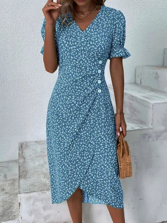 New 2026 Women's Boho Dresses Elegant Floral Print