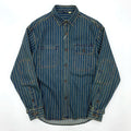 Autumn New American Retro Heavyweight Striped Denim Shirt Jacket